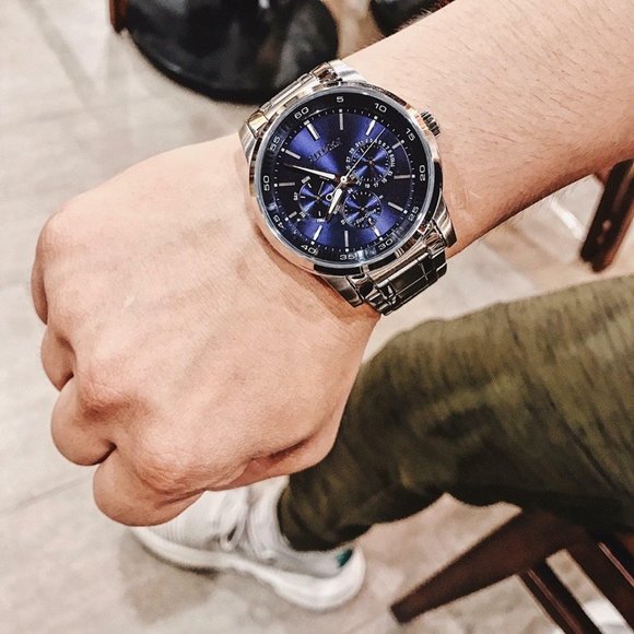 Citizen Men's Silver Daytone Watch! NEW!
